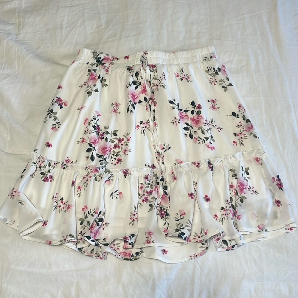 White floral skirt